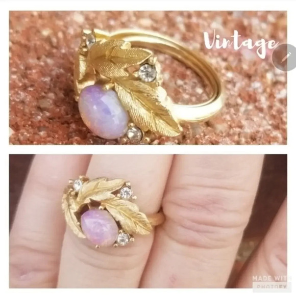 Vintage‎ Avon foiled opal.ring 6/6.5 - Picture 1 of 11
